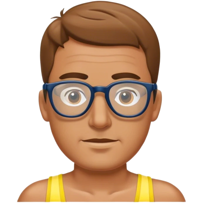 man wearing swimming suit with glasses  emoji
