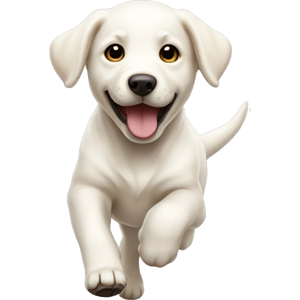 White Lab Puppy running  emoji