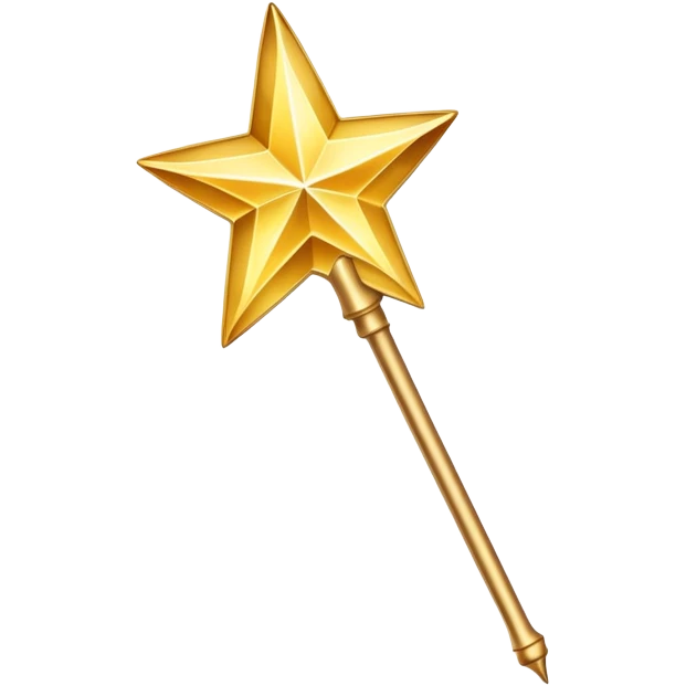 Sparkly magic wand with a star tip, casting magical sparks emoji