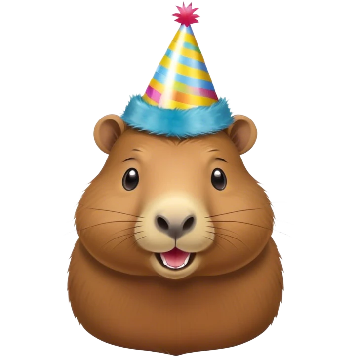 Capybara with a birthday hat on emoji