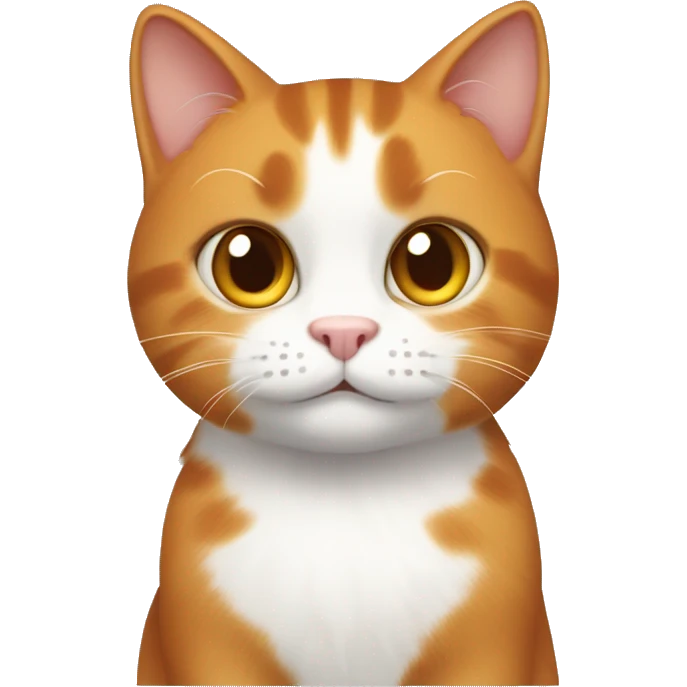 a ginger cat with white paws and brown eyes and a white belly emoji