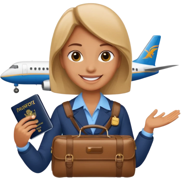 glob ,pass port, , travel bag , plane emoji