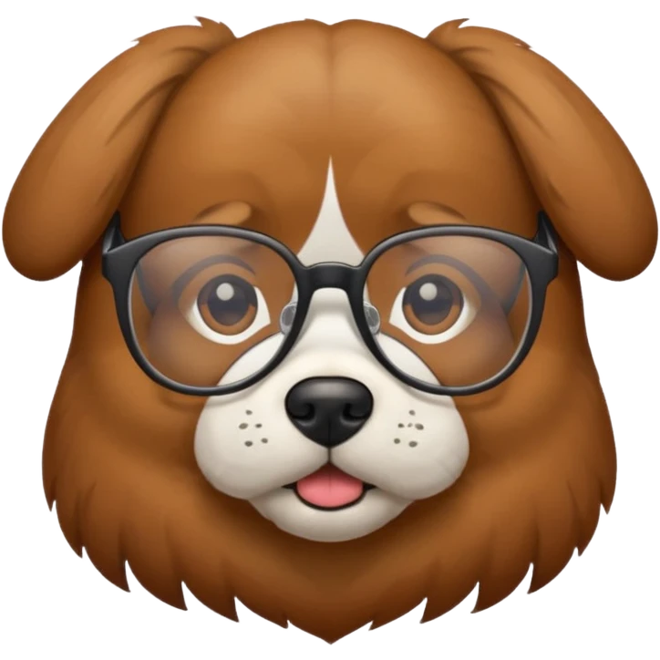 Permanent dog with glasses emoji