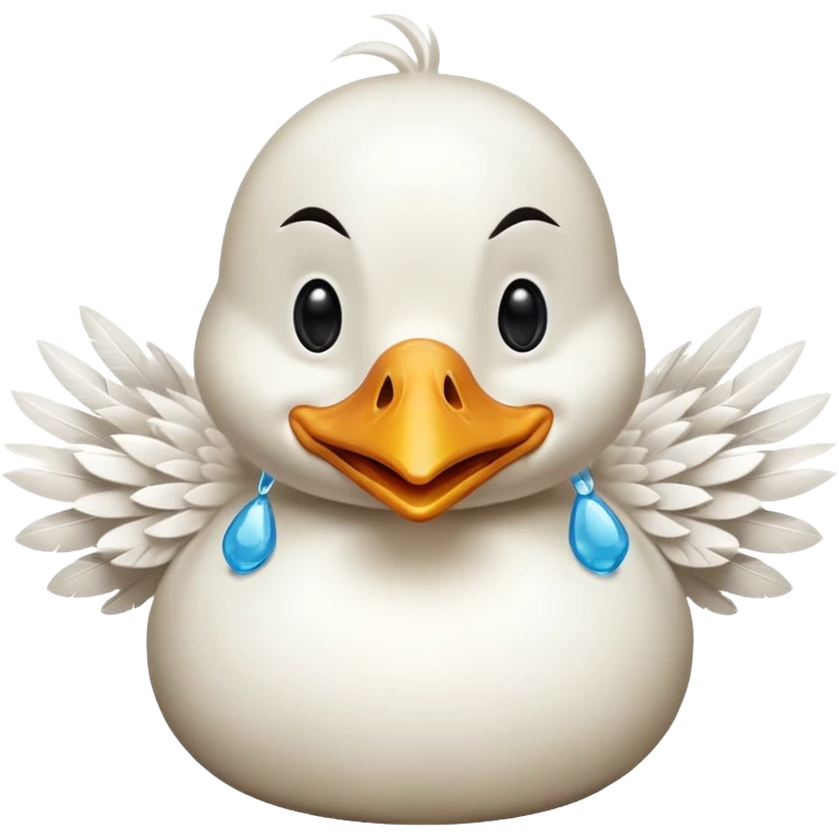 Laughing duck with tears and hands over mouth emoji