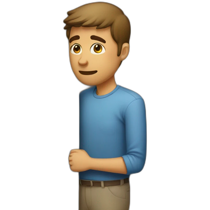 man side peeking emoji