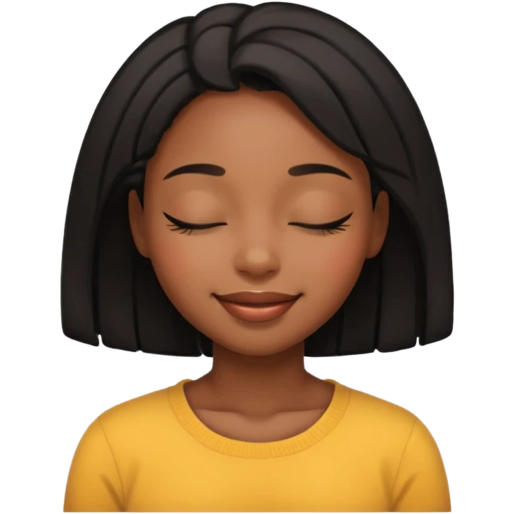 closed eyes black girl emoji