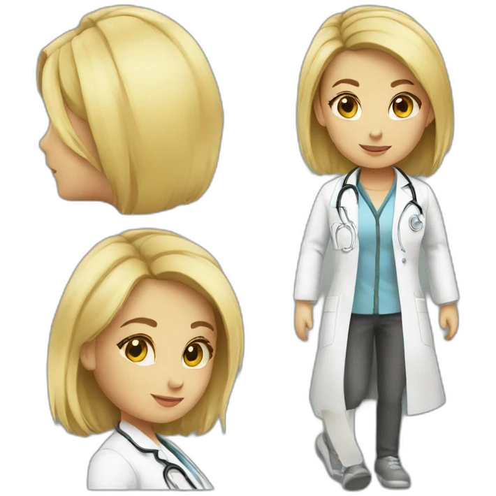 girl blond doctor emoji