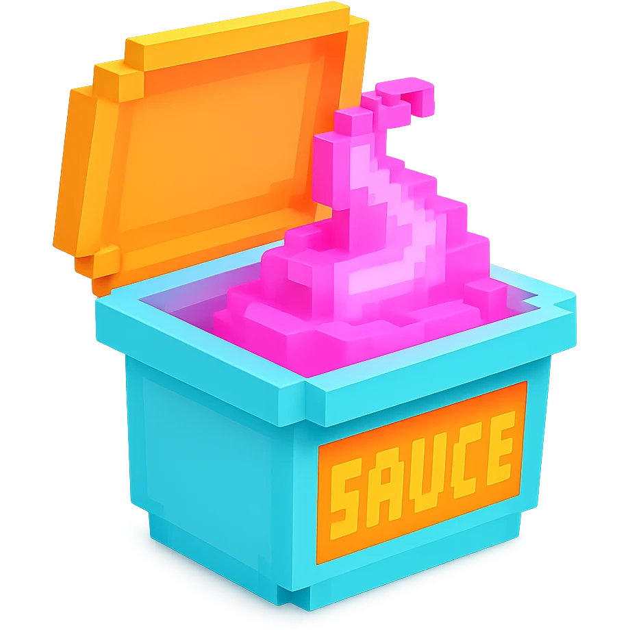 сделай соус из фастфуда розовый светящийся, no background  emoji