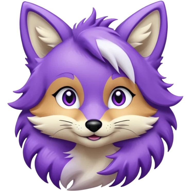 glitter purple and cian fox emoji