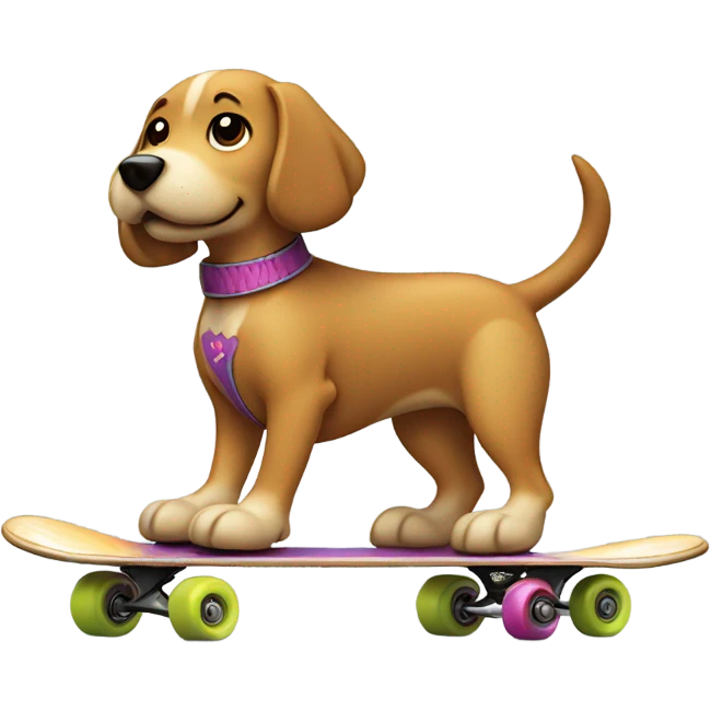 Dog skating on a for dog  emoji