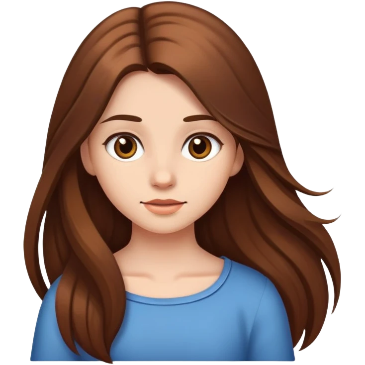 Girl with long brown hair  emoji
