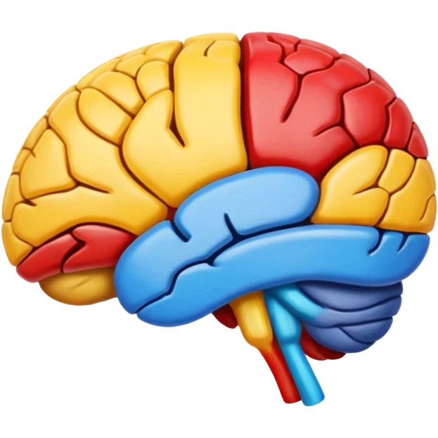 cerebro visto desde arriba con pintura emoji