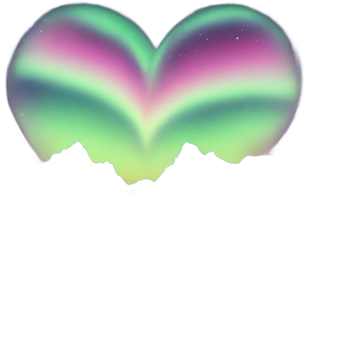 Northern lights with hearts  emoji