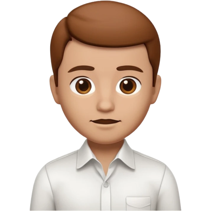 A 3D cartoon white shirt with a brown soil stain in the center, smooth fabric texture, bright lighting, realistic Memoji-style look. emoji