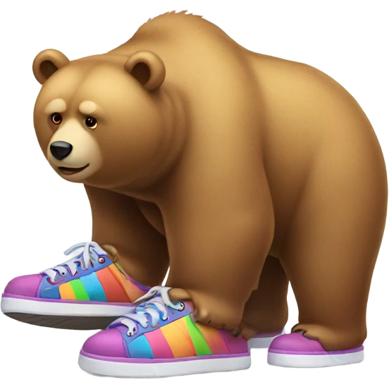 Sad bear wearing shoes emoji