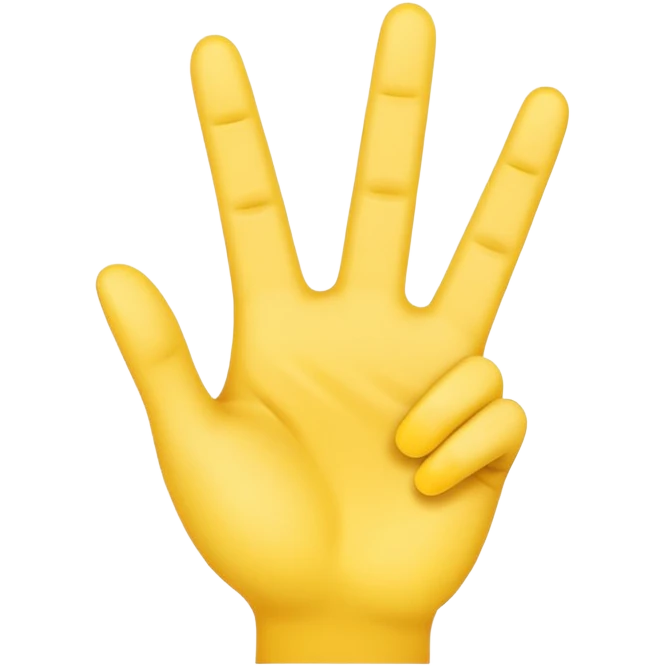 yellow emoji hand holding up 4 fingers emoji
