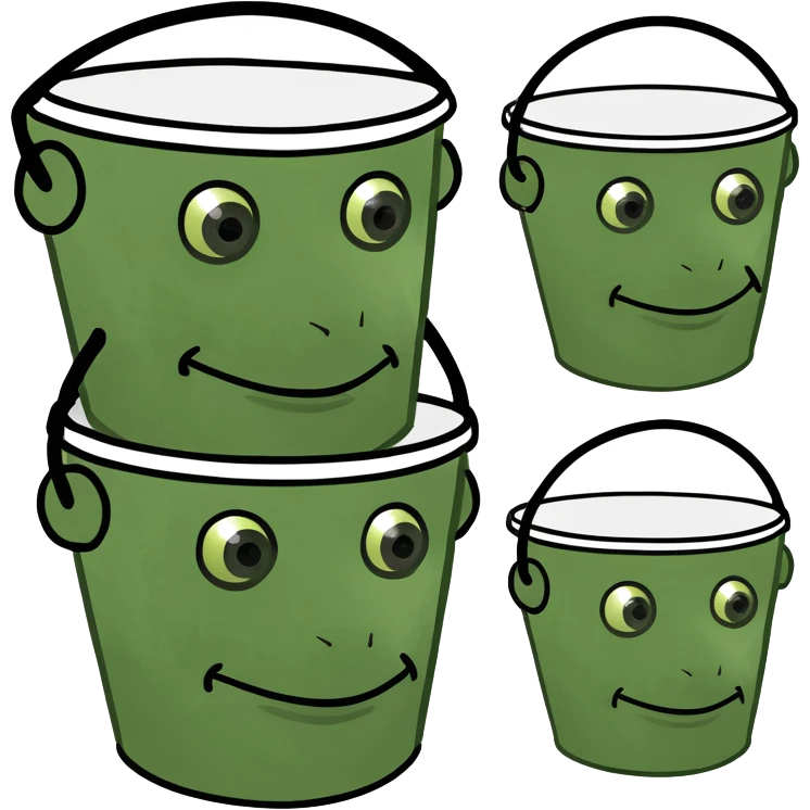 A bucket giving birth to snapper buckets emoji