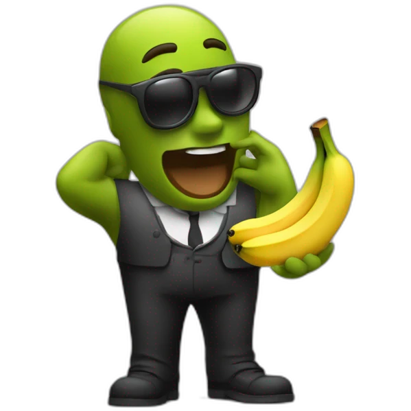 Noir qui mange une banane  emoji