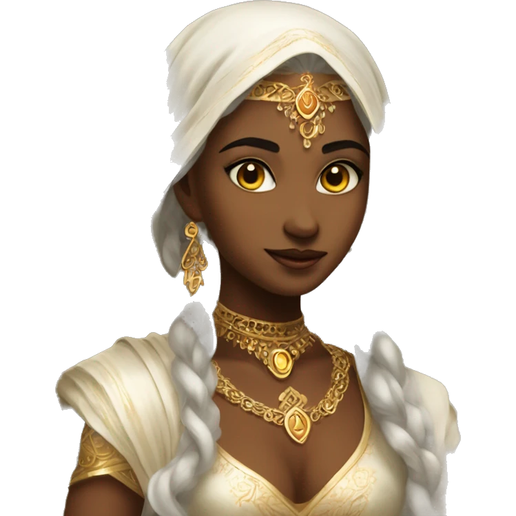 veela: Beautiful, enchanting beings with magical abilities and a temperamental nature, often appearing as dancers with veils. emoji