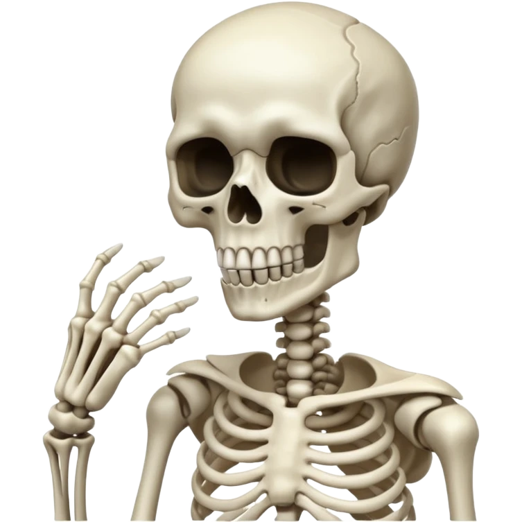 Squelette qui mes sont doigts devant la bouche  emoji