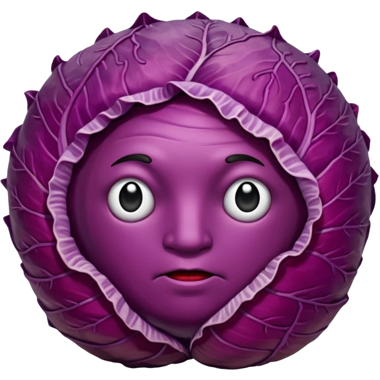 spicy red cabbage whole bold red color no face emoji