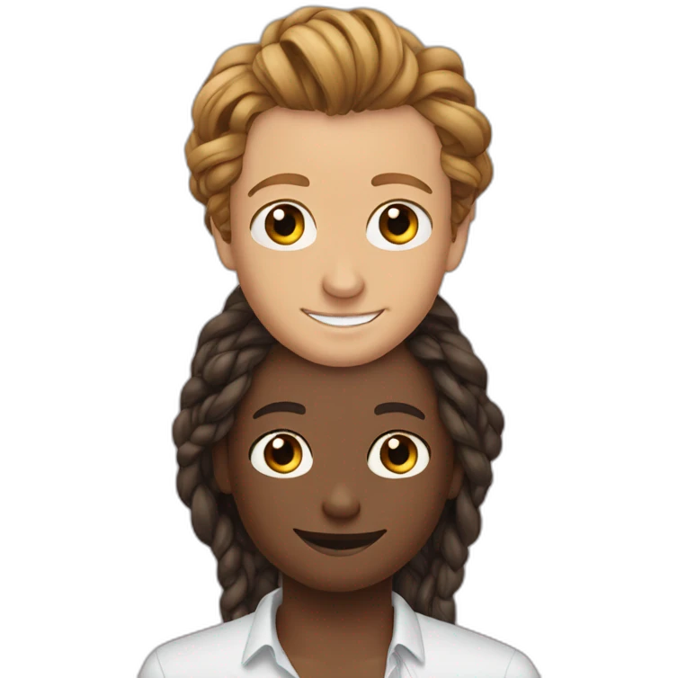 Simon baker hug a black girl brown eyes and long African braids emoji