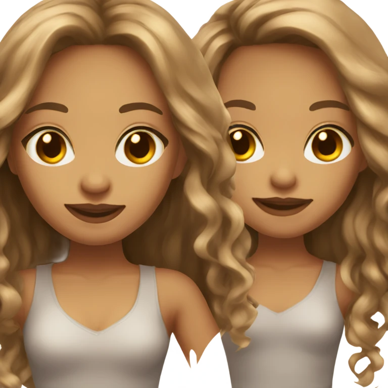 attractive mid tone skin light brown long hair brown eyes emoji