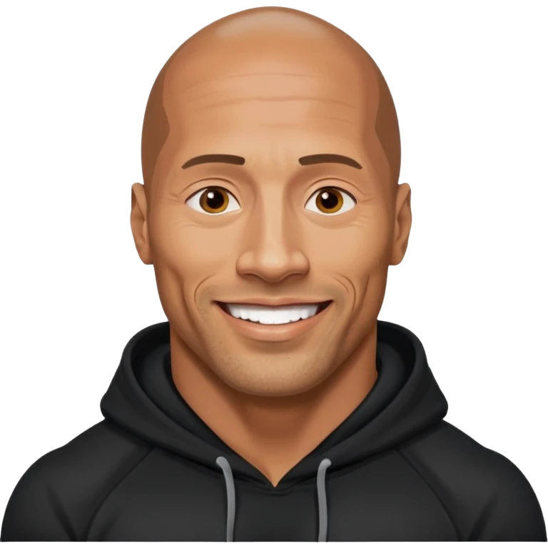 dwayne johnson with black hoodie emoji