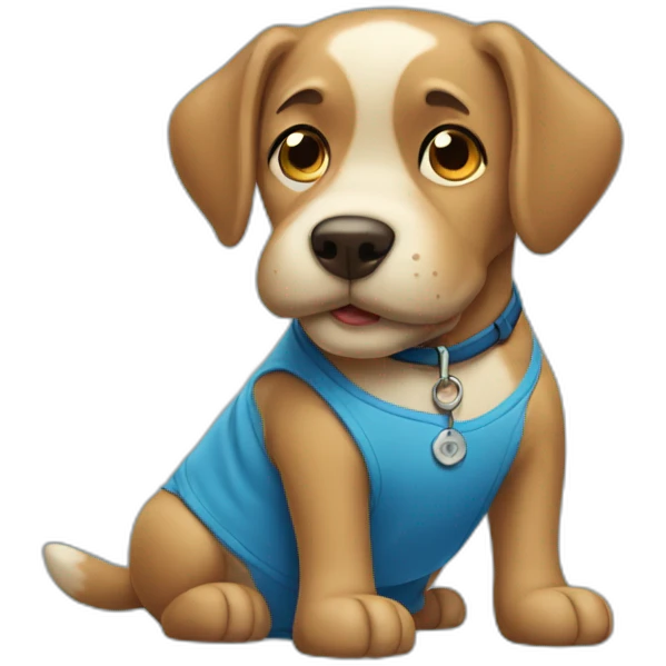 Dog in blue tshirt emoji