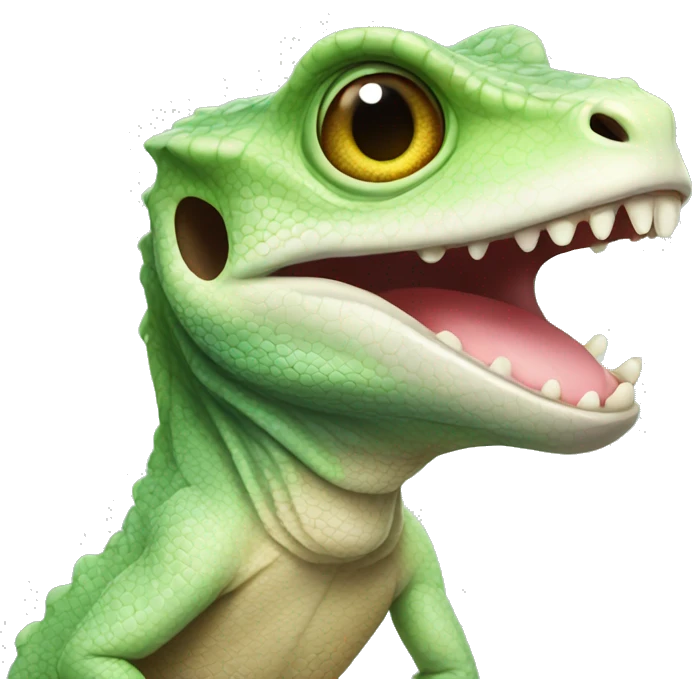 Cute lizard licking its nose emoji
