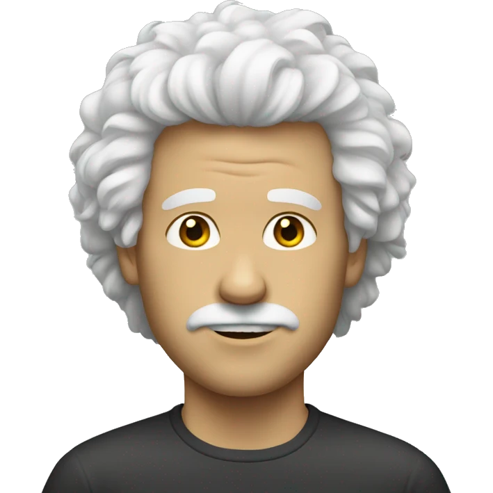 white man with fluffy hair emoji