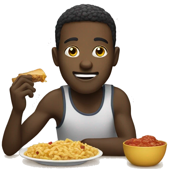 Black guy eating food  emoji