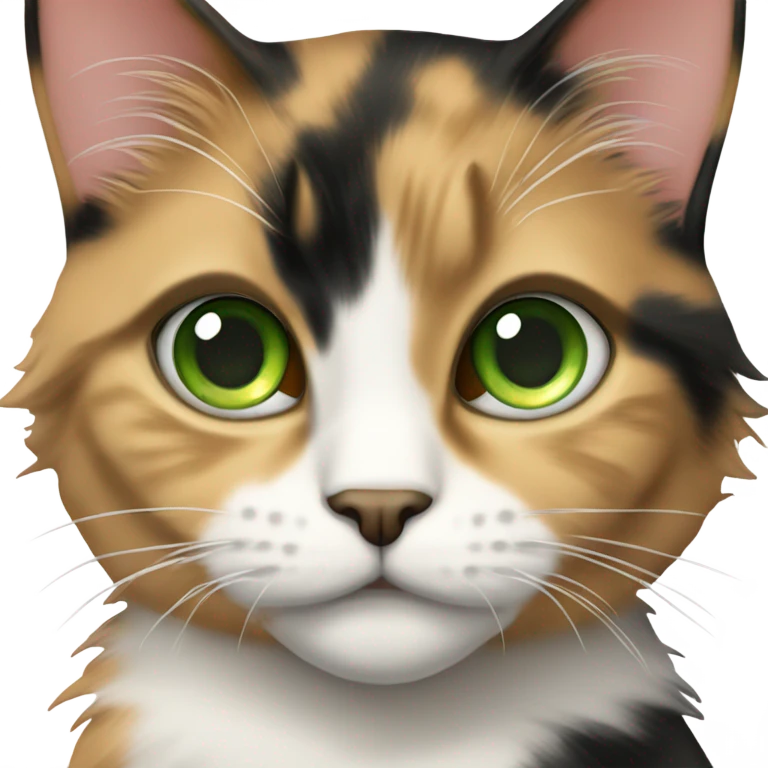 Green eyes Calico Cat Full Body emoji