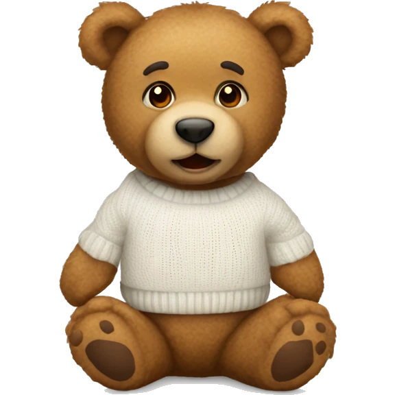 Light brown teddy bear with white sweater emoji