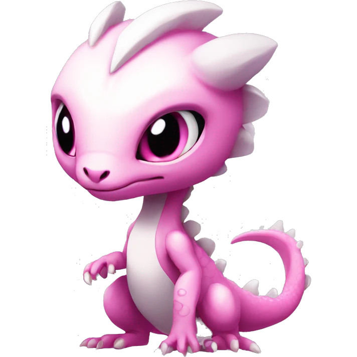 White, Chibi, White, Anthro-Sona-Lizard-Alien-Salazzle-Fakémon, with pink eyes, Full Body emoji