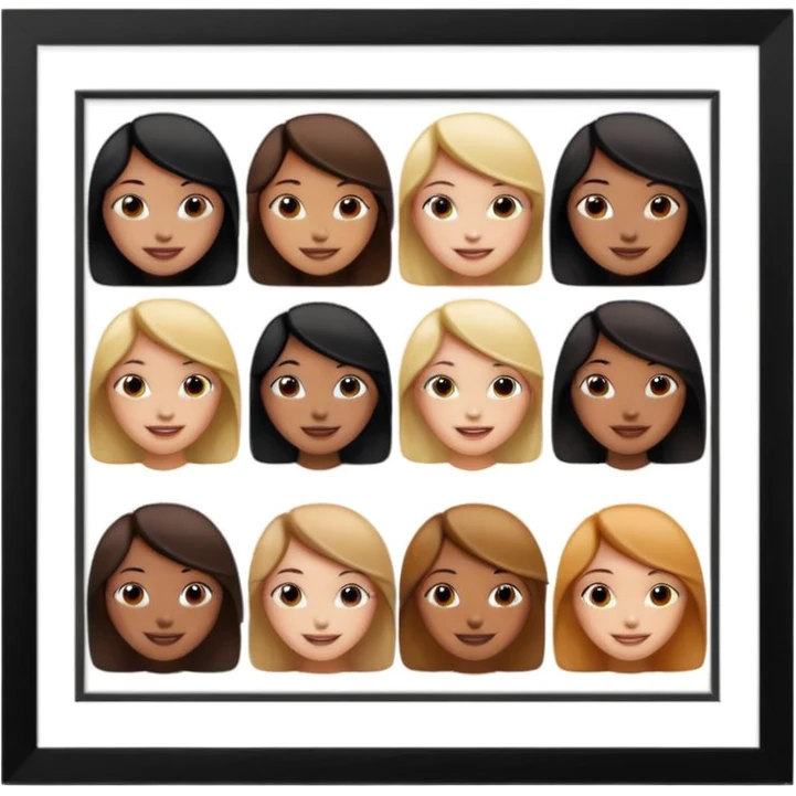 multiple girly framed photos emoji