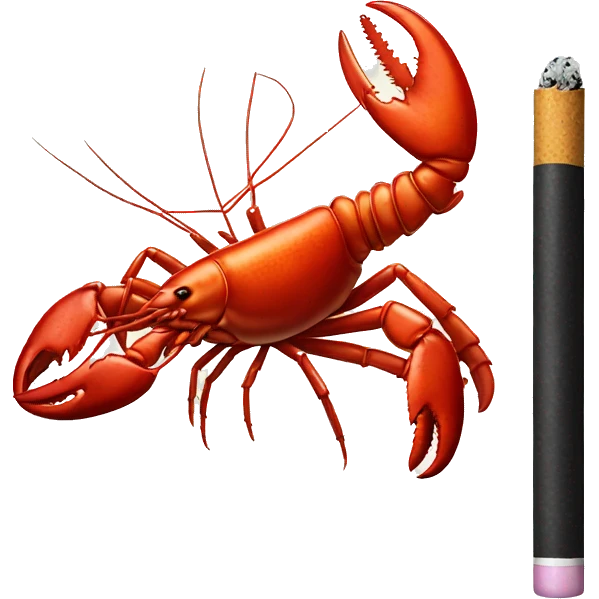 Lobster with a cigarette  emoji