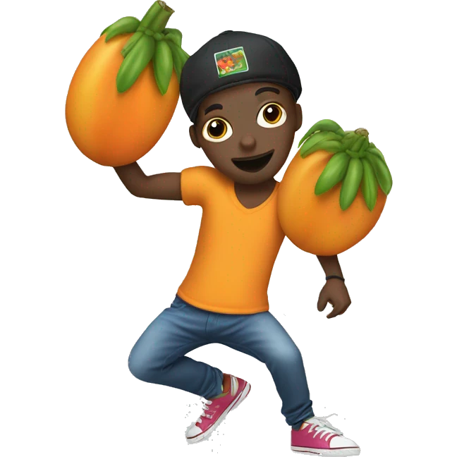 Break dancer papaya emoji