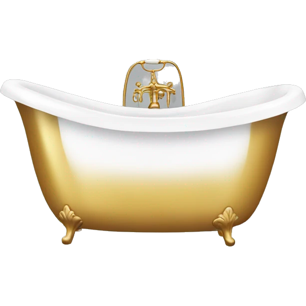 white and gold bathtube emoji