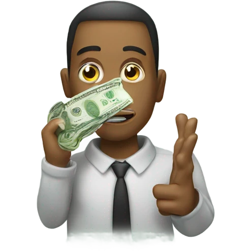 Throwing up money emoji