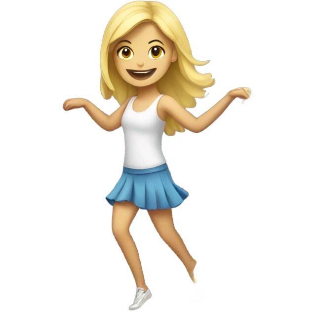A blonde girl is dancing emoji