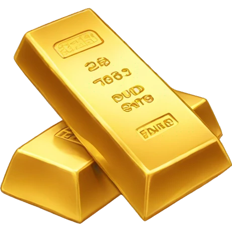 Cartoony Gold Bar Imitate iphone emoji
