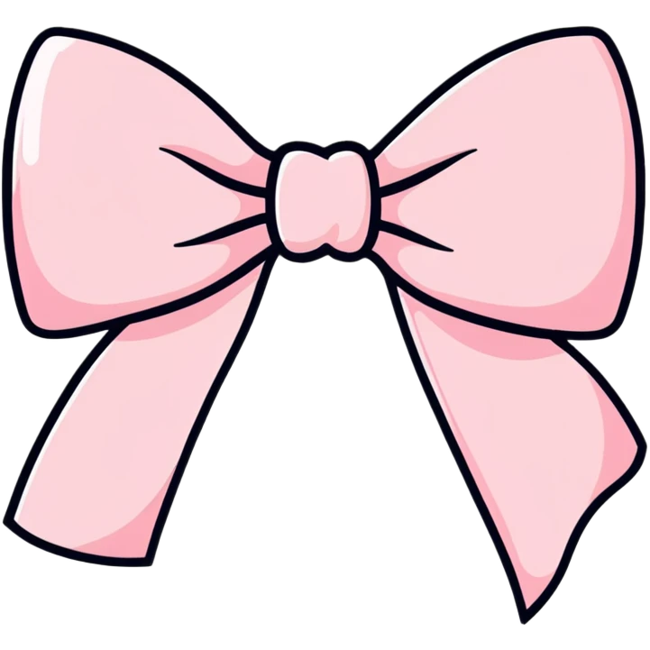 Pastel pink bow with pearls emoji