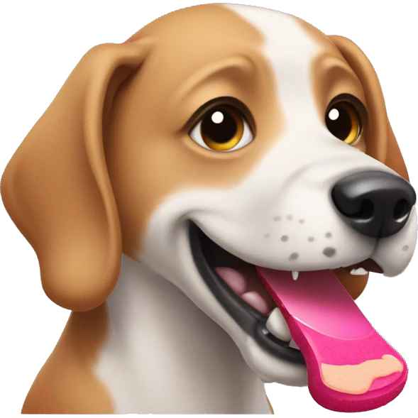 Dog eating makeup emoji