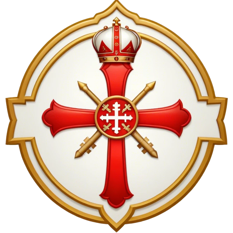 Pope's emblem with a touch of red emoji