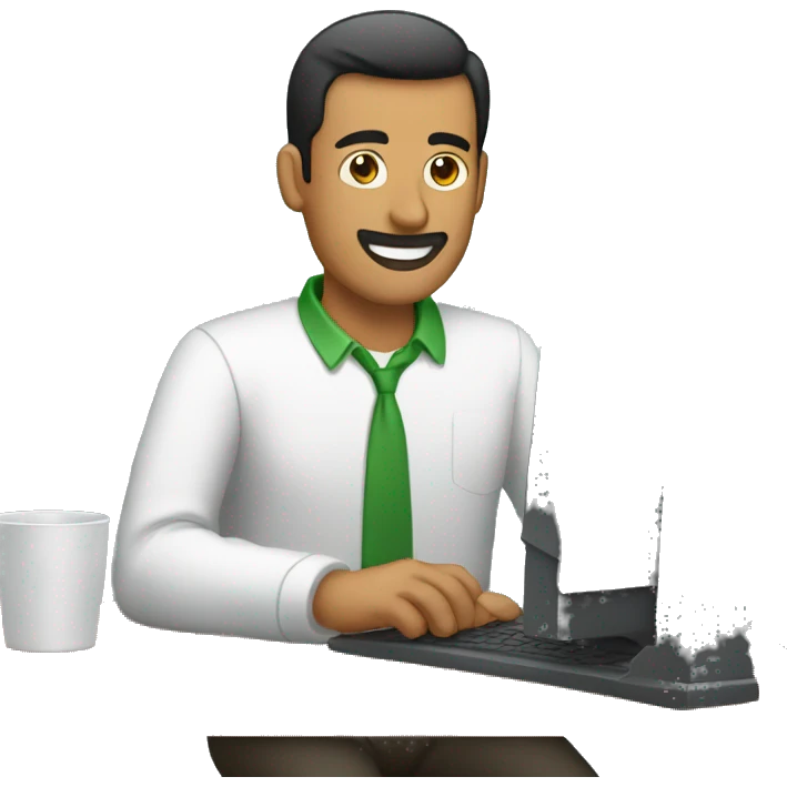 hombre usando su computadora emoji