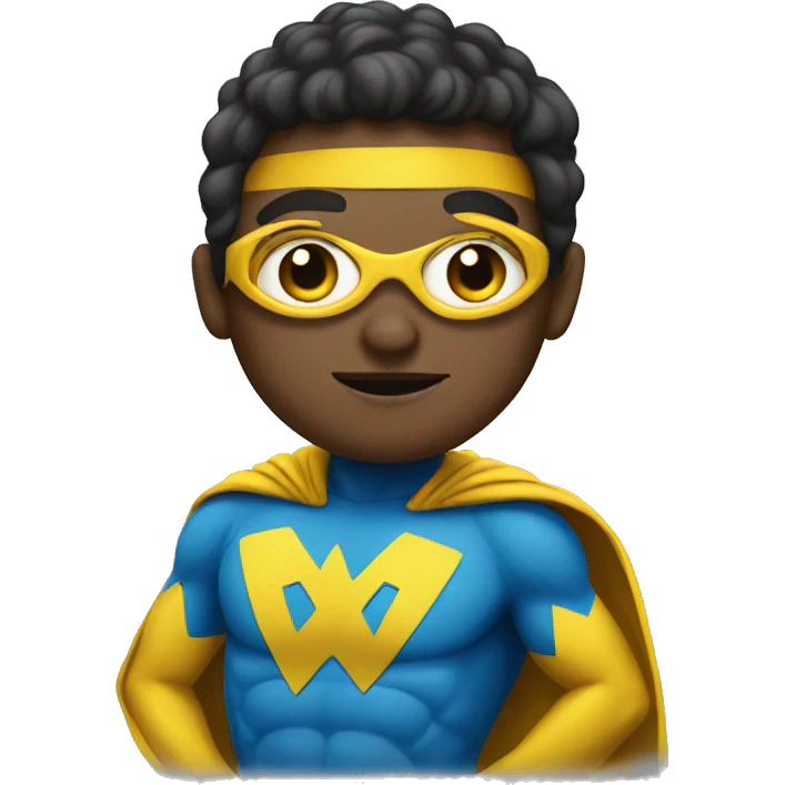 Blue Yellow Superhero emoji