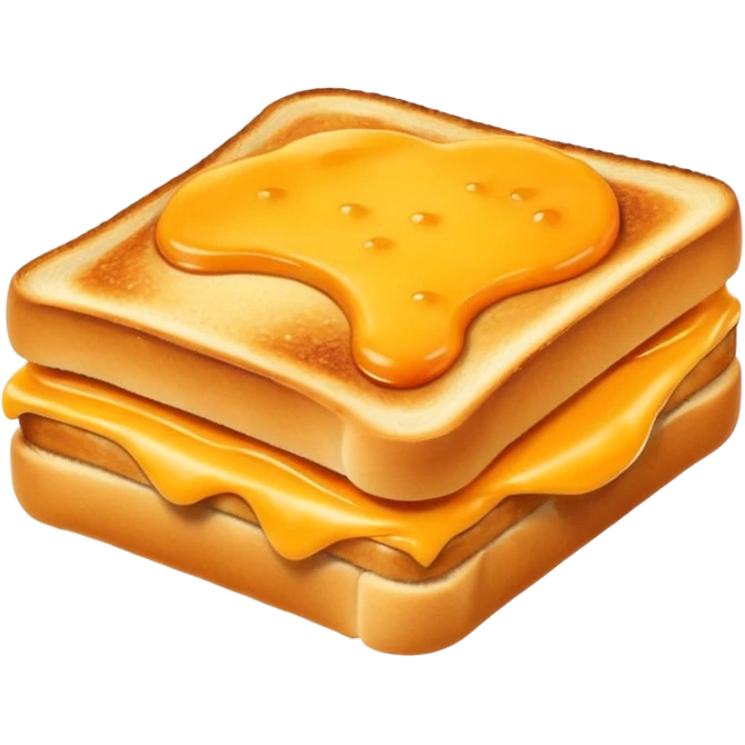 a toastie with melted cheese on the rim and an orange hat emoji