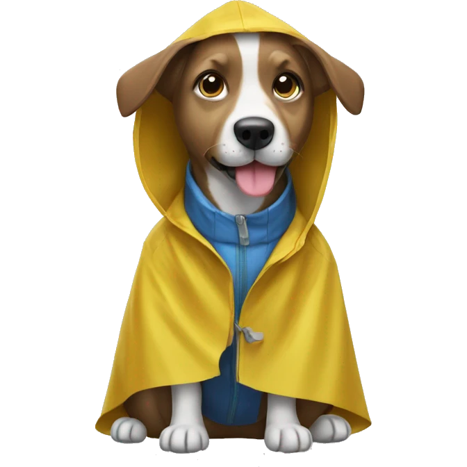 Dog with rain coat emoji