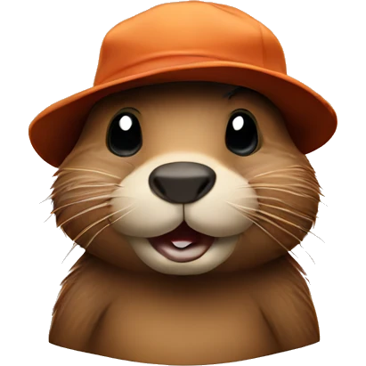 beaver with a cap backwards  emoji
